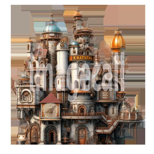Clipart Steampunk Castles (11)