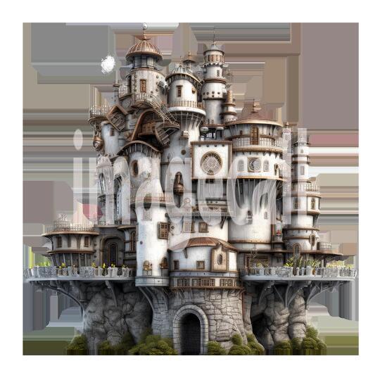 Clipart Steampunk Castles (12)