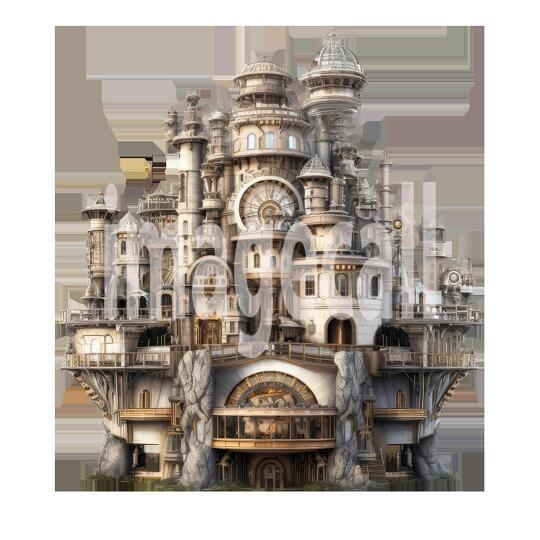 Clipart Steampunk Castles (15)