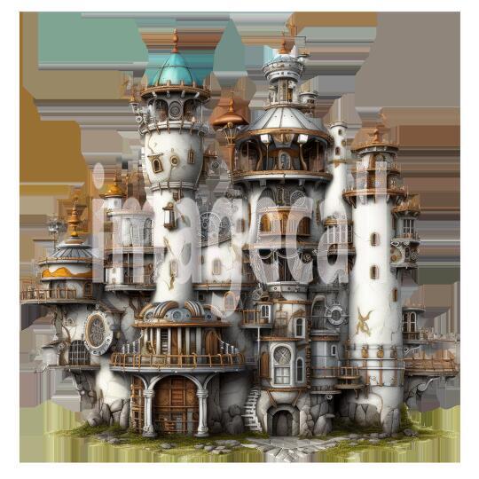 Clipart Steampunk Castles (16)