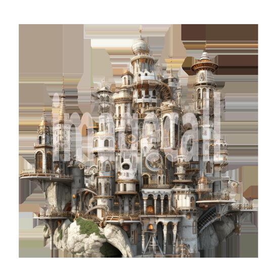 Clipart Steampunk Castles (19)