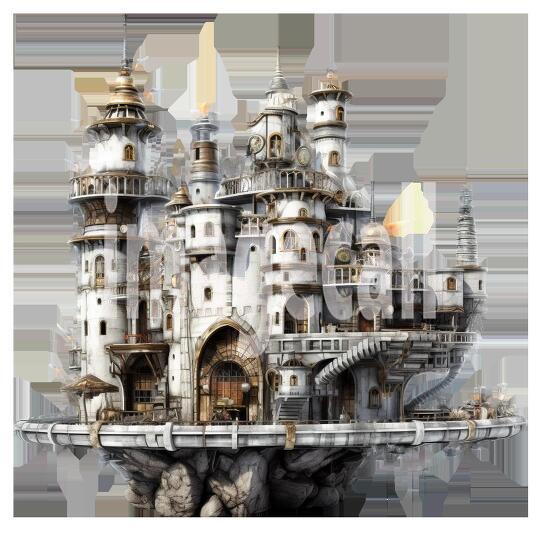 Clipart Steampunk Castles (3)