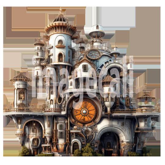 Clipart Steampunk Castles (5)