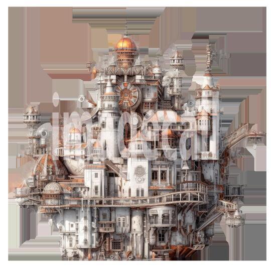 Clipart Steampunk Castles (9)