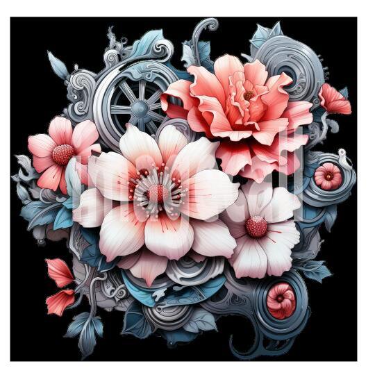 Clipart Steampunk Flowers (17)