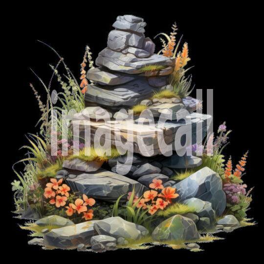 Clipart Stone Cairns 9300dpi