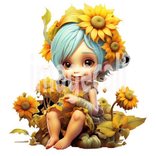 Clipart Sunflower Pixies (5)