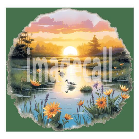 Clipart Sunset Lake (12)
