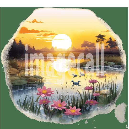 Clipart Sunset Lake (14)
