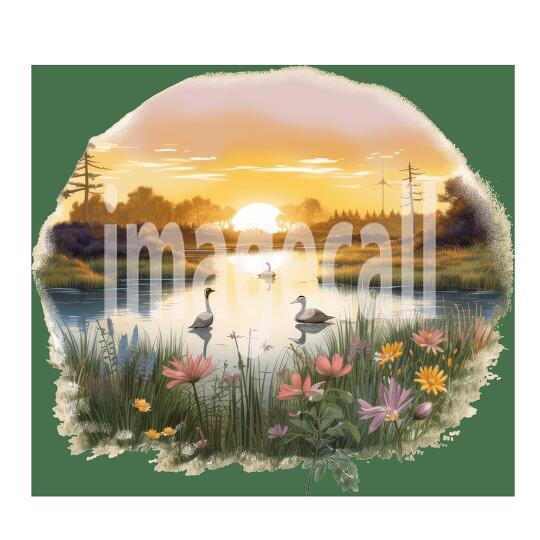Clipart Sunset Lake (16)