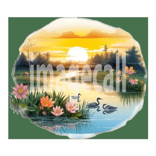 Clipart Sunset Lake (18)