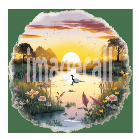 Clipart Sunset Lake (19)