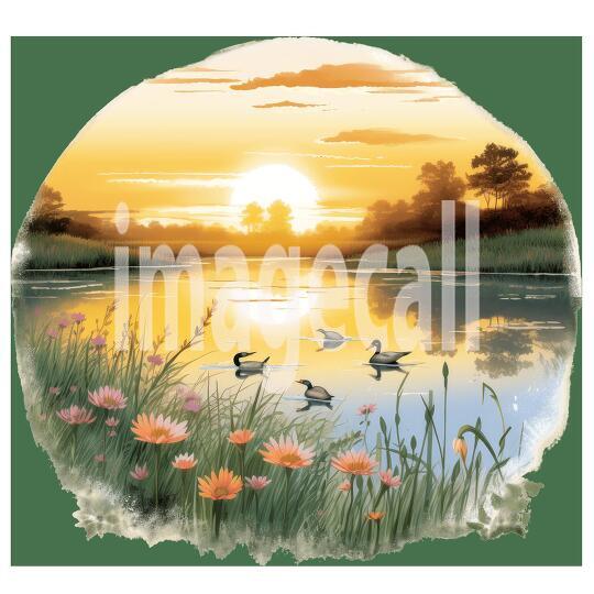 Clipart Sunset Lake (4)