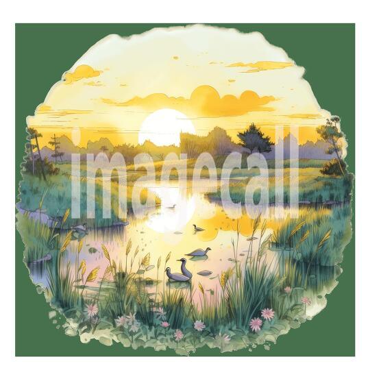 Clipart Sunset Lake (8)