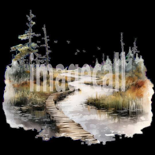 Clipart Swamp Trails 3 - 300dpi