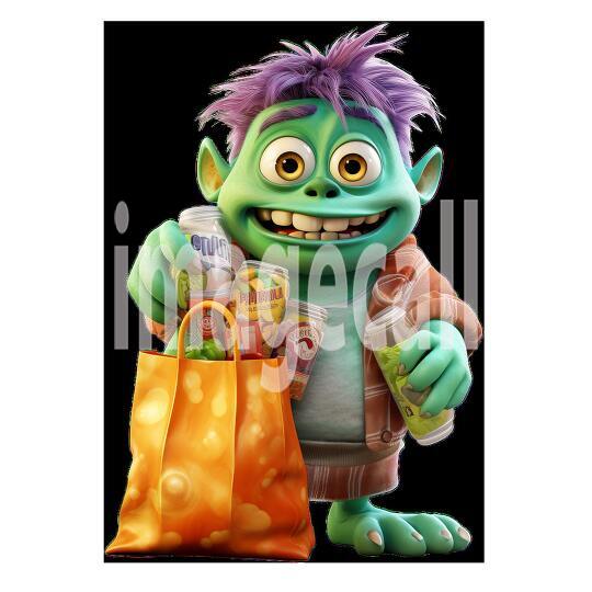 Clipart Trick or Treat Monsters 11300dpi