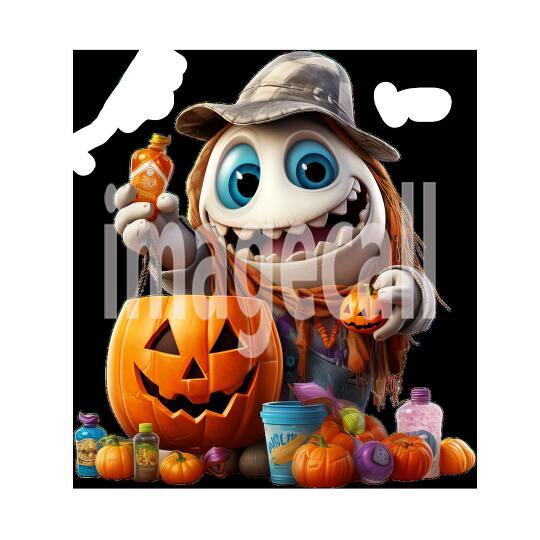 Clipart Trick or Treat Monsters 2300dpi