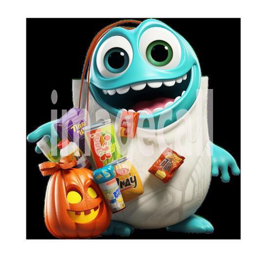Clipart Trick or Treat Monsters 8300dpi