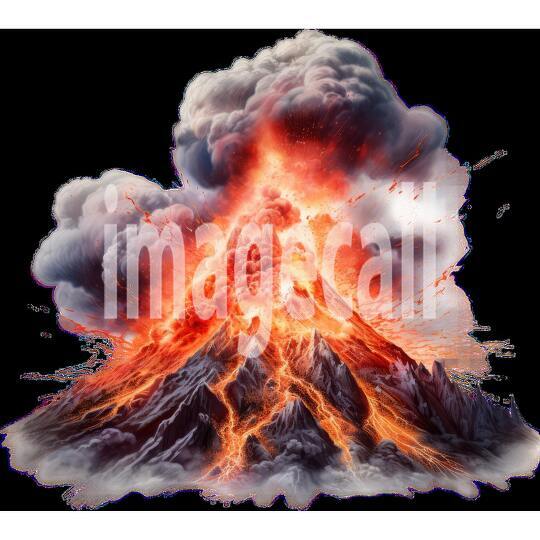Clipart Volcano 11 - 300dpi
