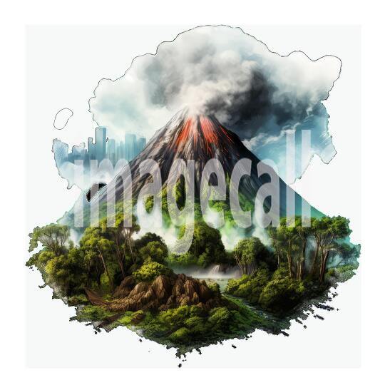 Clipart Volcano 18 - 300dpi