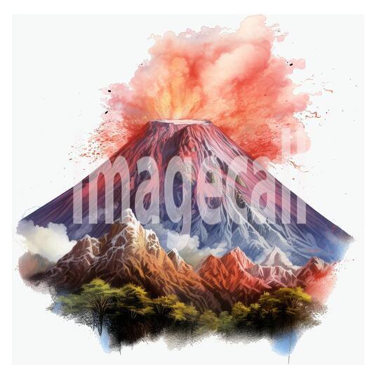 Clipart Volcano 2 - 300dpi