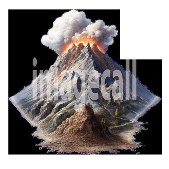 Clipart Volcano 20 - 300dpi