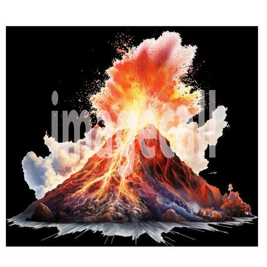 Clipart Volcano 3 - 300dpi