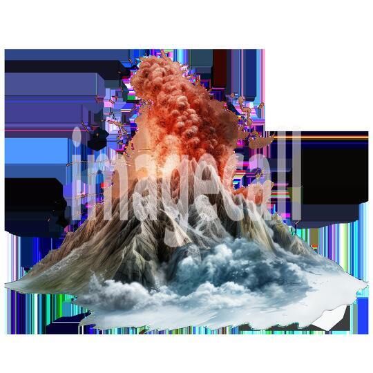 Clipart Volcano 5 - 300dpi
