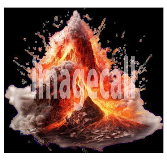 Clipart Volcano 6 - 300dpi