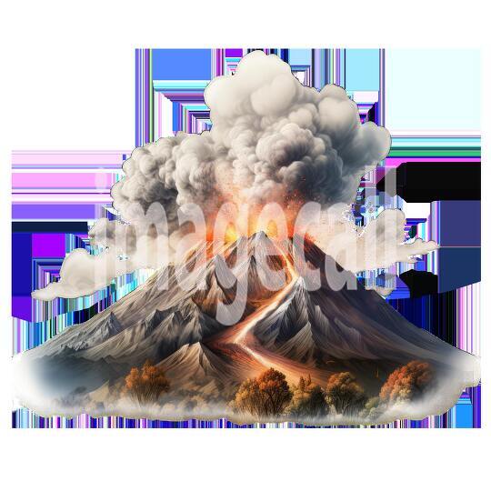 Clipart Volcano 9 - 300dpi