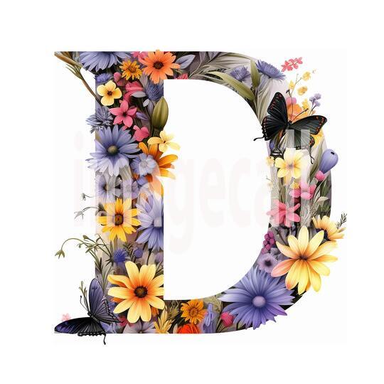 D Clipart Floral Alphabet300dpi