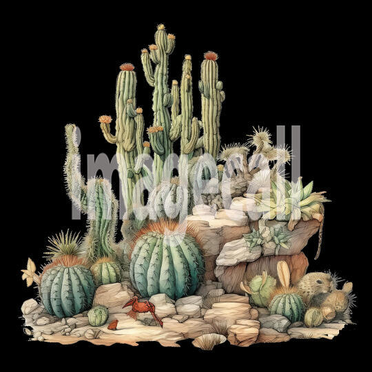Desert Cactus Illustration Clipart (12)300dpi