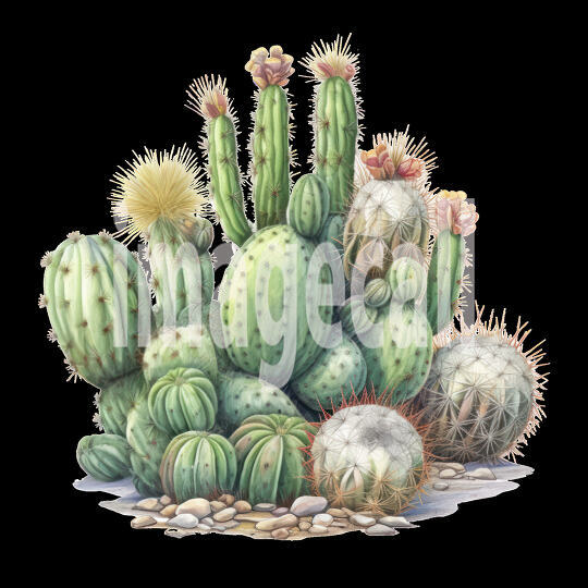 Desert Cactus Illustration Clipart (2)300dpi