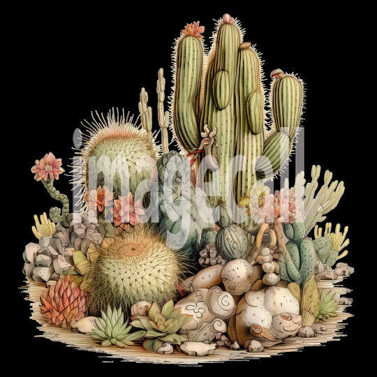 Desert Cactus Illustration Clipart (4)300dpi