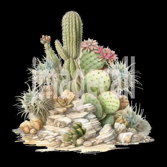 Desert Cactus Illustration Clipart (9)300dpi