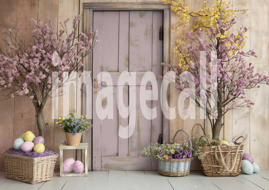 ES0002 - Pastel Purple Easter Floral Door (11)