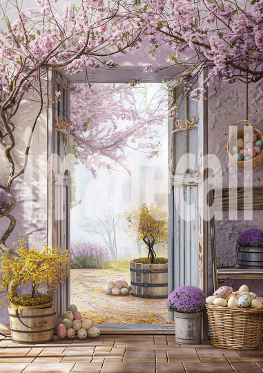 ES0002 - Pastel Purple Easter Floral Door (14)