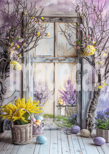 ES0002 - Pastel Purple Easter Floral Door (18)