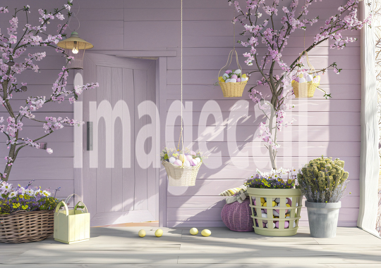 ES0002 - Pastel Purple Easter Floral Door (19)