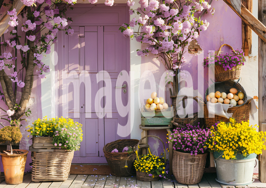 ES0002 - Pastel Purple Easter Floral Door (2)