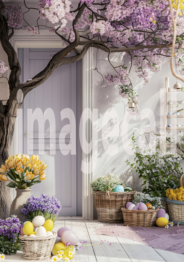 ES0002 - Pastel Purple Easter Floral Door (3)