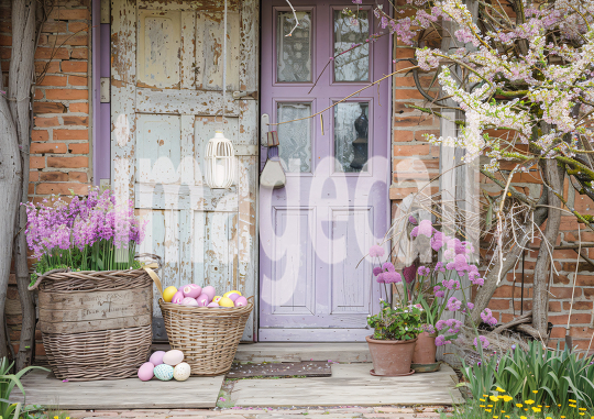 ES0002 - Pastel Purple Easter Floral Door (4)