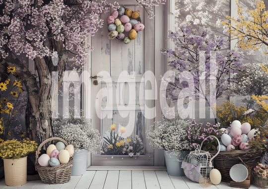 ES0002 - Pastel Purple Easter Floral Door (6)
