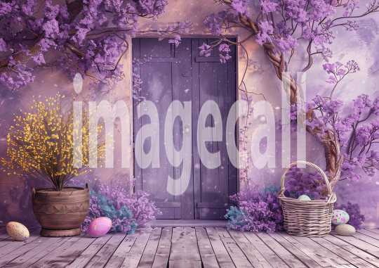 ES0002 - Pastel Purple Easter Floral Door (8)
