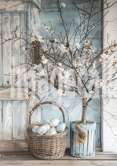 ES0003 - Pastel Blue Easter Floral Door (10)