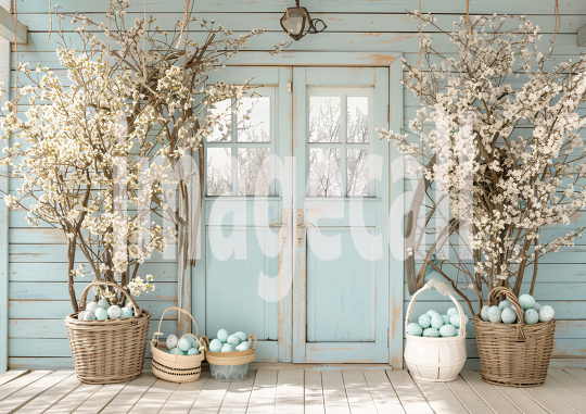 ES0003 - Pastel Blue Easter Floral Door (11)
