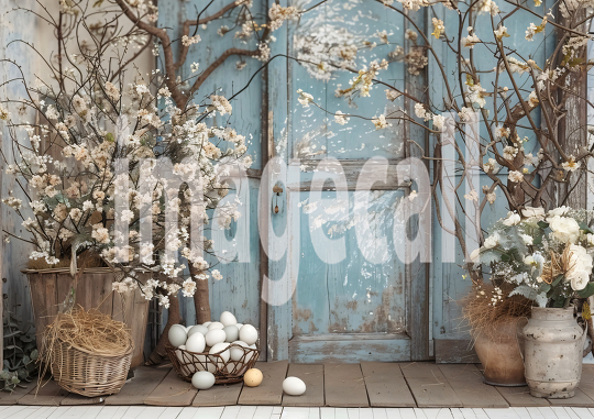 ES0003 - Pastel Blue Easter Floral Door (12)