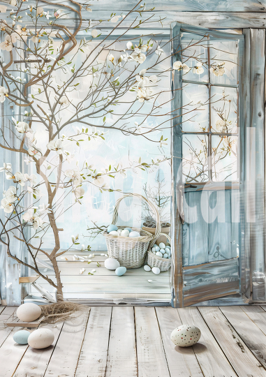 ES0003 - Pastel Blue Easter Floral Door (13)