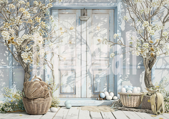 ES0003 - Pastel Blue Easter Floral Door (15)