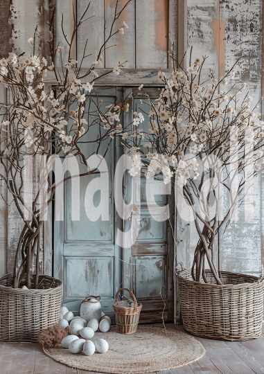 ES0003 - Pastel Blue Easter Floral Door (16)